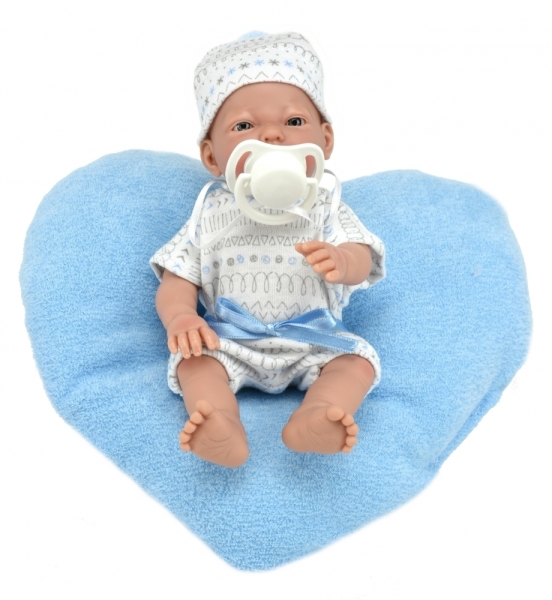 картинка испанские Пупс-мини "Малыш"с подушкой-сердечком (в коробке), 20 см, арт. 222 интернет-магазин TuKiTu.ru